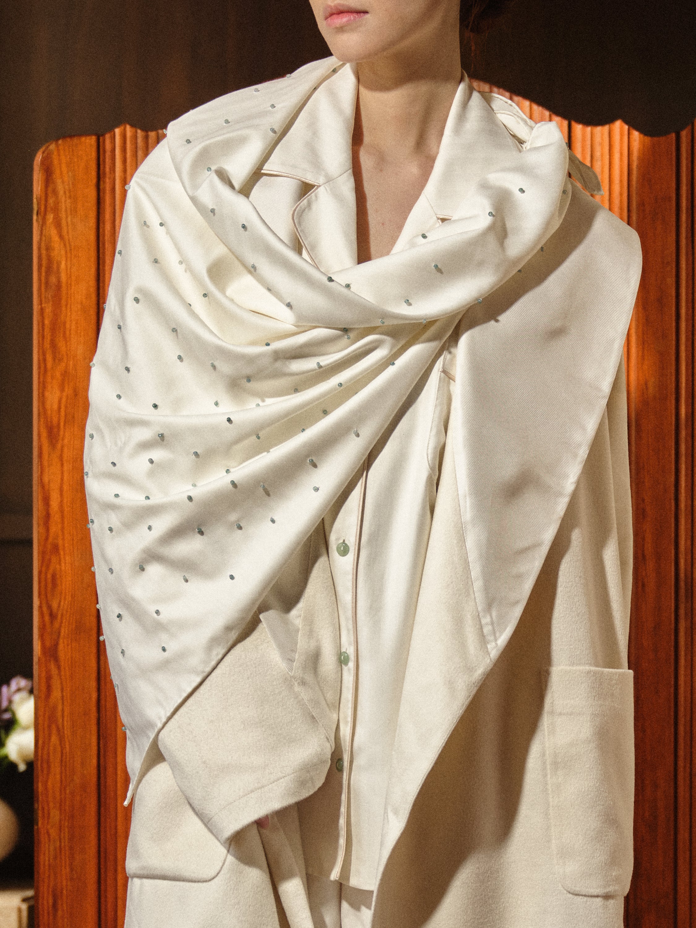 Silkmere Scarf 90, 324 Jade beads